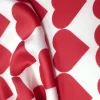 SATIN PTD CHIFFON -HEART RED