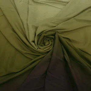 SATIN PRINTED CHIFFON OMBRE OLIVE n BROWN