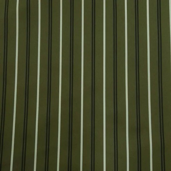 SAT(PSPN) SATEEN PRINTED STRIPED OLIVE AND BLACK