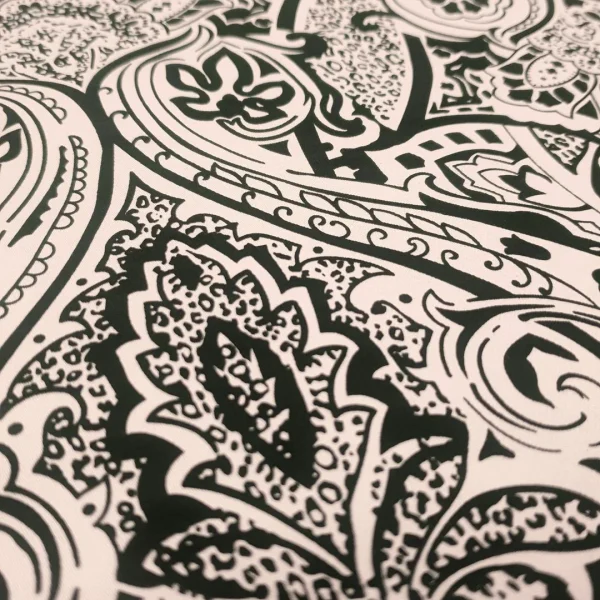 PRINTED COTTON SATEEN SPNDX PAISLEY STONE
