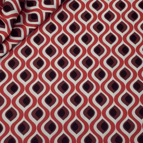 SHIRTING POPLIN PRINTED BIRDSEYE RED and BLACK