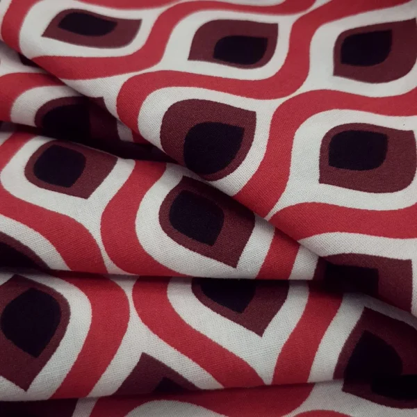 SHIRTING POPLIN PRINTED BIRDSEYE RED and BLACK