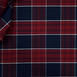 SHIRTING POPLIN PRINTED CHECK NAVY and RED