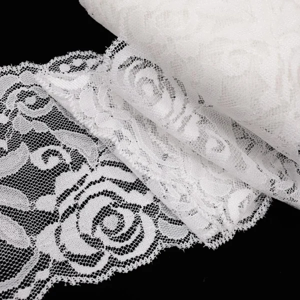 LACE STRETCH SCALLOP WHITE