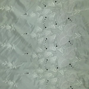 SILK FAUX SILK BORDER EMBROIDERY WHITE (MADE IN AUSTRIA)