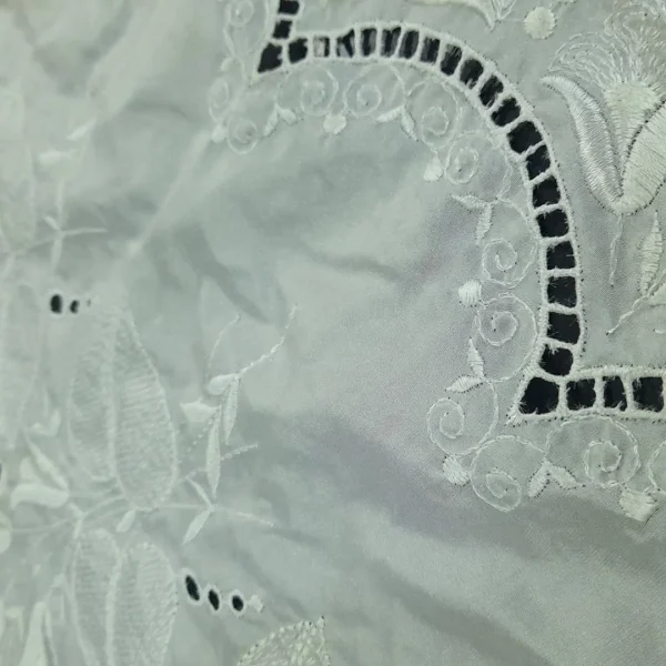 SILK FAUX SILK BORDER EMBROIDERY WHITE (MADE IN AUSTRIA)