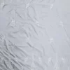 SILK FAUX SILK BORDER EMBROIDERY MILKY WHITE TULIP DESIGN