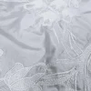 SILK FAUX SILK BORDER EMBROIDERY MILKY WHITE TULIP DESIGN
