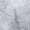 SILK FAUX SILK BORDER EMBROIDERY WHITE TULIP DESIGN EX AUSTRIA