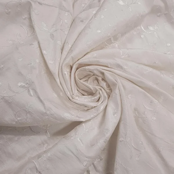 RAW SILK EMBROIDERED  ----DRY CLEAN ONLY--- IVORY