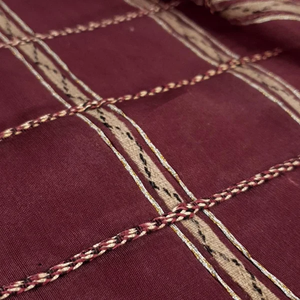 SILK ORGANZA ----DRY CLEAN ONLY----EMBOSSED LUREX MAROON