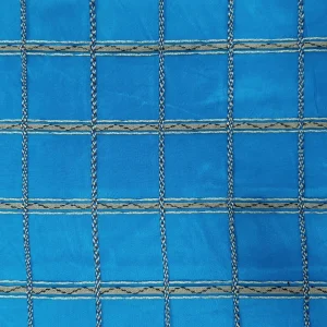 SILK ORGANZA ----DRY CLEAN ONLY----EMBOSSED LUREX TURQOISE