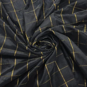 SILK ORGANZA ----DRY CLEAN ONLY----CHECK EMBELLISHMENT BLACK