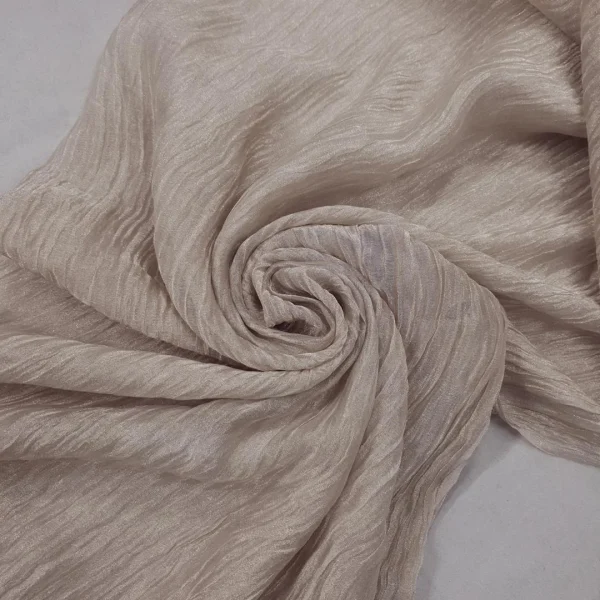 SILK ORGANZA CRUSHED----DRY CLEAN ONLY---- CHAMPAGNE GOLD