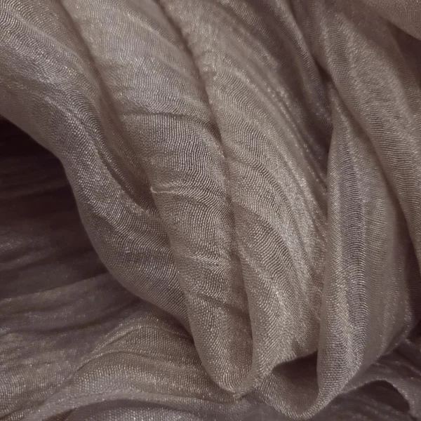 SILK ORGANZA CRUSHED----DRY CLEAN ONLY---- CHAMPAGNE GOLD