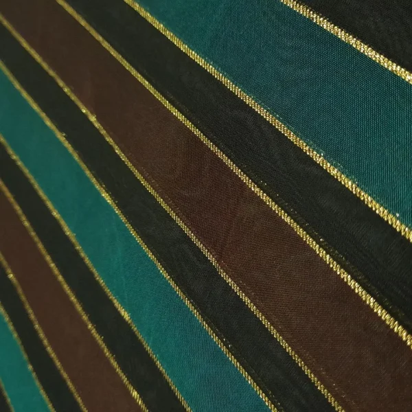 SILK ORGANZA STRIPE BROWN and  BOTTLE GREEN