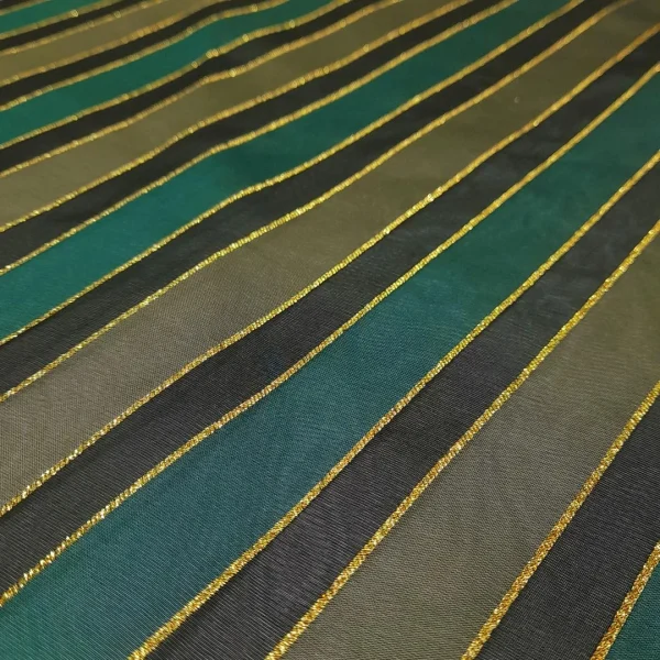 SILK ORGANZA STRIPE GREY BOTT