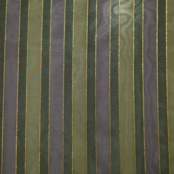 SILK ORGANZA STRIPE PURPLE AND GREY