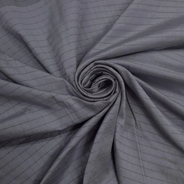 100% PURE RAW SILK DRY CLEAN ONLY  PIN TUCK SILVER