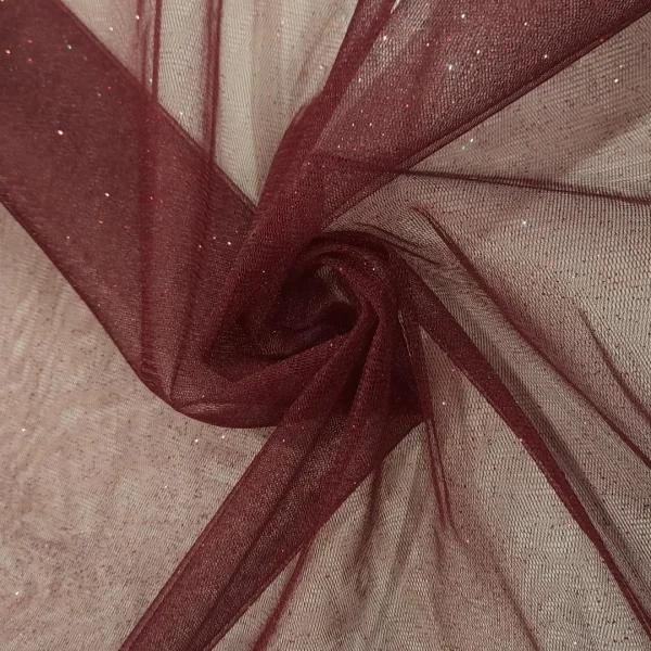 METALLIC TULLE BURGUNDY