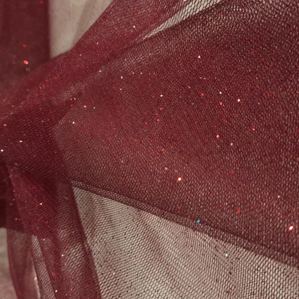 METALLIC TULLE BURGUNDY