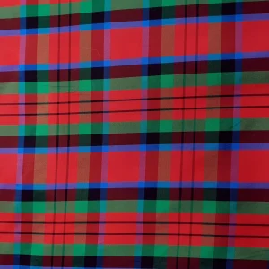 TWO TONE  TAFETTA  SCOTTISH CHECK RED    GREEN