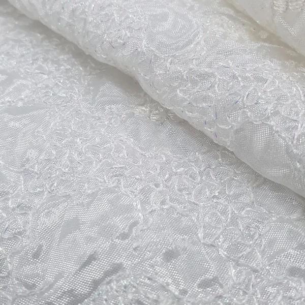 BUBBLE PUFFED TAFETTA  METALLIC WHITE