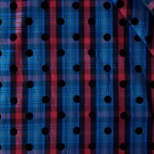 TWO TONE  TAFETTA  SCOTTISH POLKA BLUE