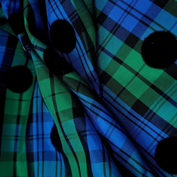 TWO TONE  TAFETTA  SCOTTISH POLKA GREEN