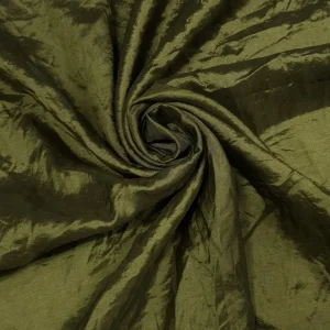 TAFFETA CRUSHED OLIVE GREEN