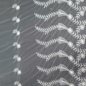 TULLE BORDER-CORDED DIAMANTE IVORY