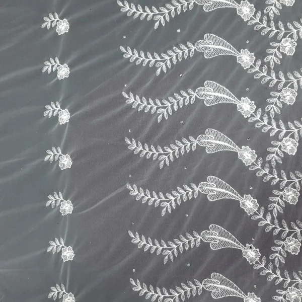 TULLE BORDER-CORDED DIAMANTE IVORY