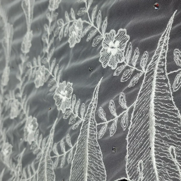 TULLE BORDER-CORDED DIAMANTE IVORY