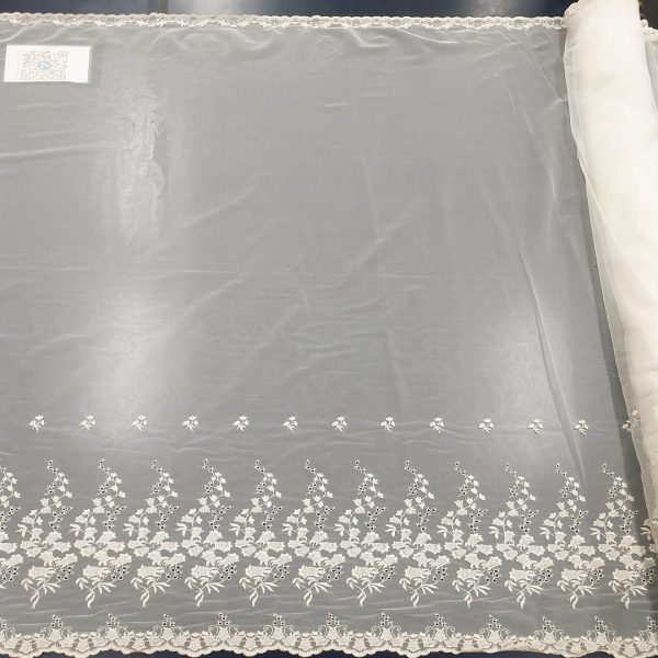 TULE(BD)-BCRM#1 TULLE BORDER BELL CRM IVORY
