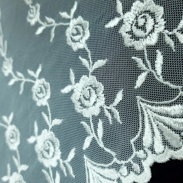 TULLE BORDER S FLORAL IVORY