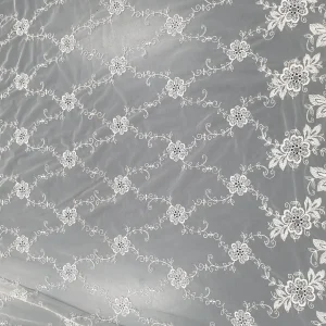 TULLE BORDER-ROSE(5) MILK  AON