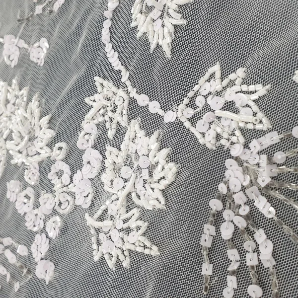 TULLE BEADED WITH SEQUENCE DETAIL IVORY