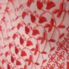 TULLE BORDER EMBROIDERY RED HEARTS