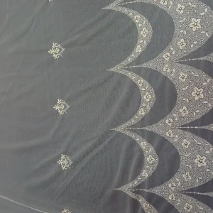 TULLE BORDER EMBROIDERY(2) CHAMPAGNE