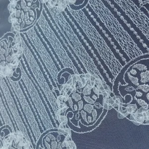 TULLE BORDER LUREX WITH RIBBON WHITE