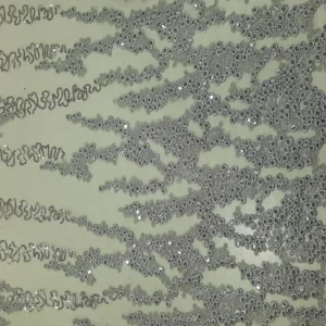 TULLE FLAME BALL EMBORIDERY SPANGL SILVER