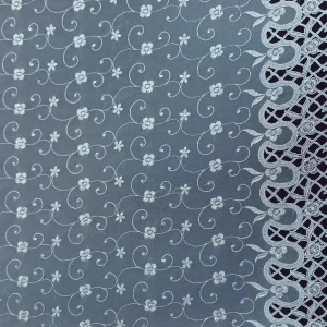 TULLE BORDER METALLIC 2T WHITE SILVER