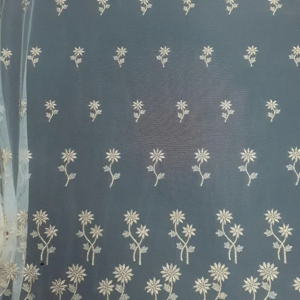 TULLE CORD BORDER METALLIC 2T IVORY