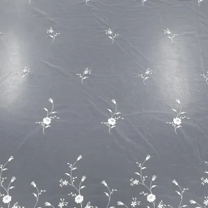 TULLE CORD BORDER METALLIC 2TONE WHITE