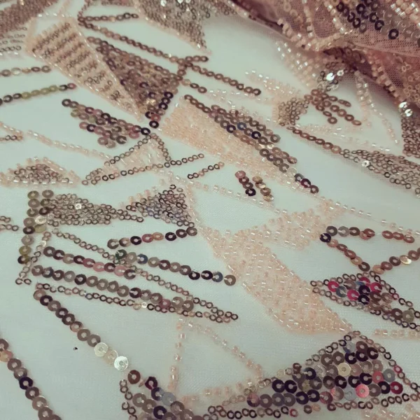 EMBROIDERED TULLE WITH BEADS and  SEQUENCE DETAIL DIAMOND