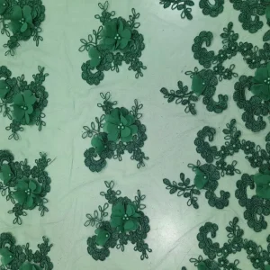 TULLE FANCY CORDED 3D EMERALD