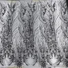 TULLE WITH METALLIC FLORAL BLACK