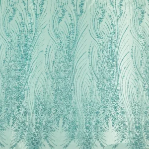 TULLE WITH METALLIC FLORAL MINT
