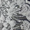 TULLE CORDED AND SEQUINS PAISLEY WHITE