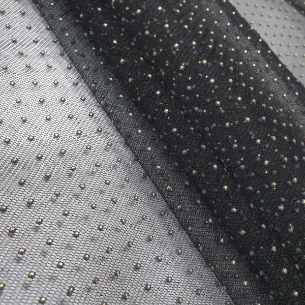 SOFT TULE DOTTED BLACK n GOLD